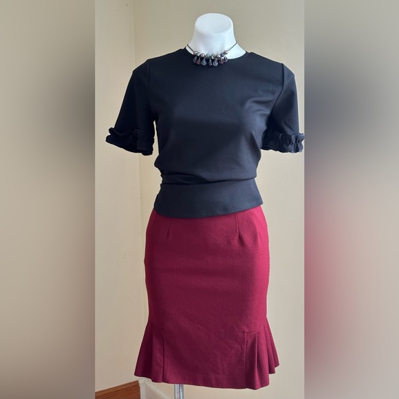 Kasper Midi Hem Pleaded both Sides Skirt 100% Wool Lined iSZ 2P Great Co… - Picture 2 of 11